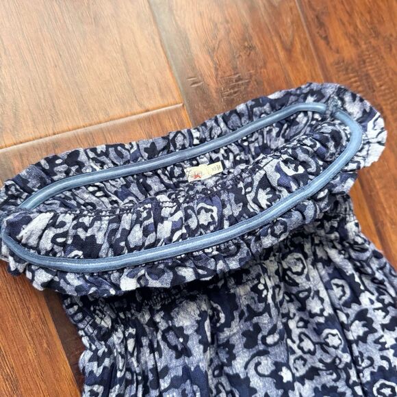 Faherty Womens Margarita Strapless Maxi Dress Sz XS 100% Linen Blue Coastal Boho - Picture 6 of 16